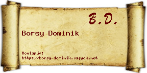 Borsy Dominik névjegykártya